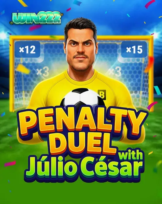 Penalty Duel com Júlio César, jogo de cassino com tema de futebol